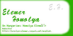 elemer homolya business card